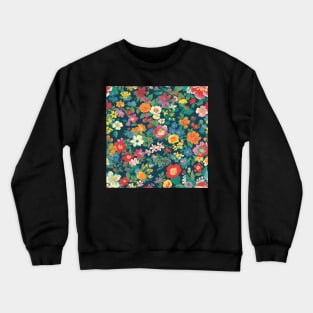 Cheerful Wildflowers, Blue, Red, Orange, Pink, and Yellow Flowers Crewneck Sweatshirt